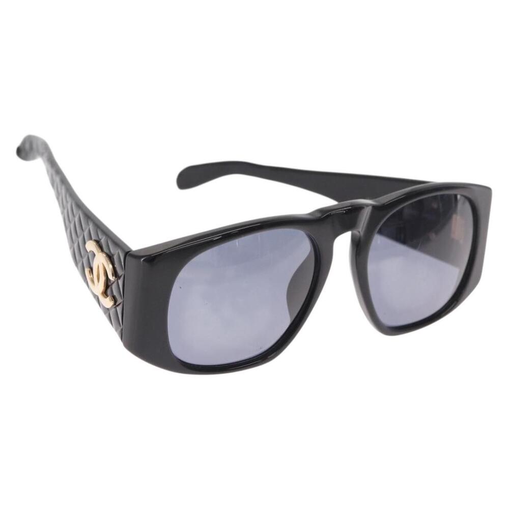 CHANEL COCO Mark Sunglasses plastic Black CC Auth 157822 - Picture 1 of 13